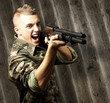 soldier aiming