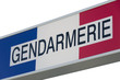 enseigne Gendarmerie isolée sur fond blanc