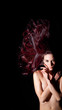 Beautiful young woman posing turn the back Beautiful young woman posing turn the back