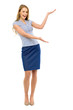 Attractive woman presenting something Attractive woman presenting something