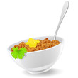 Buckwheat in plate with spoon