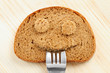 Photo: Bread slice as smiling face Bread slice as smiling face