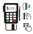 POS-terminal and credit card icons