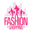 Vector: Fashion shopping design template with fashion girls Fashion shopping design template with fashion girls