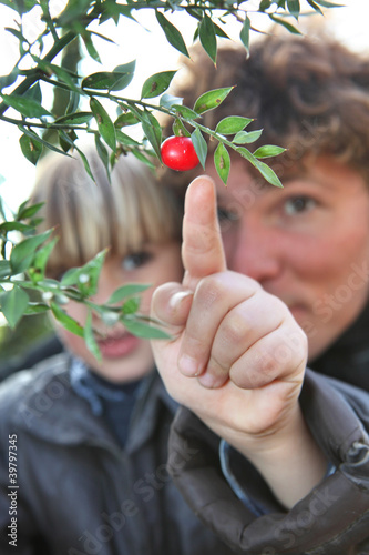 Photo: Father teaching son about nature Father teaching son about nature