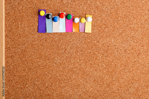 Photo: Cork board and colorful heading for eight letter word Cork board and colorful heading for eight letter word