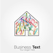 logo maison alphabet couleur