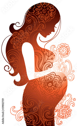 Vector: Silhouette of pregnant woman Silhouette of pregnant woman