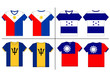 Flag T-shirt designs international. Vector template