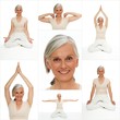 Aktive Seniorin macht Yoga und Meditation