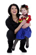 beautiful mother with her daughter studio shoot