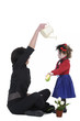 beautiful mother with her daughter studio shoot