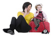 beautiful mother with her daughter studio shoot