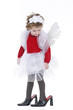 little girl with blond curly hair studio shoot