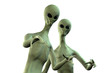 Two aliens on white background