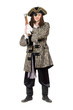 Photo: Pirate with a pistol in hand. Isolated Pirate with a pistol in hand. Isolated