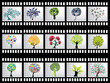 film strip with 15 tree silhouettes