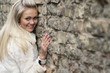 Young Happy Woman In Fur Coat Young Happy Woman In Fur Coat