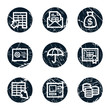 Banking web icons, grunge circle buttons Banking web icons, grunge circle buttons