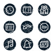 Vektor: Organizer web icons, grunge circle buttons Organizer web icons, grunge circle buttons