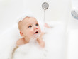 Photo: Infant in soap foam Infant in soap foam