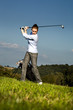 playing golf