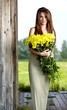 Woman in spring garden