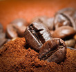Arabic coffee beans at roasted coffee heap Arabic coffee beans at roasted coffee heap