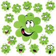 Vektor: Four leaf clover cartoon - symbol of happiness Four leaf clover cartoon - symbol of happiness