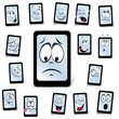 vector smart phone with many expressions