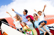 People traveling by airplane