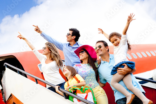 Photo: People traveling by airplane People traveling by airplane