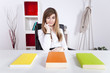 Businesswoman reading books Businesswoman reading books