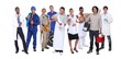 Ambitious workers from different industries