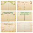 Photo: Collection of blank vintage postcards, isolated on white Collection of blank vintage postcards, isolated on white