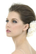 Profile view of beautiful bride