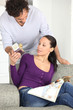 Man giving gift to woman