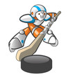 Orange Man Hockey Player