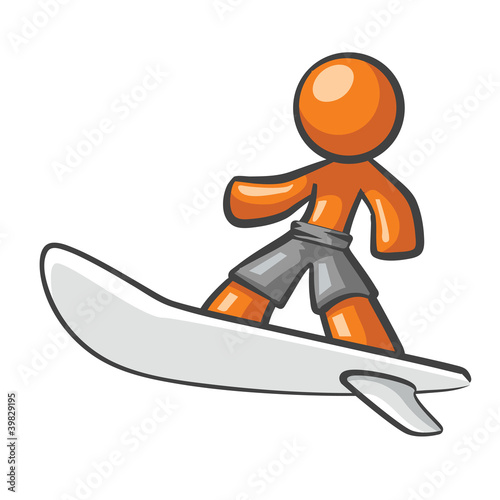 Illustration: Orange Man surfing on a surf board. Orange Man surfing on a surf board.