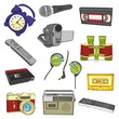 fully editable illustration isolated entertainment items