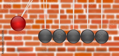 Vector: Pendelspiel Newton vor Mauer Pendelspiel Newton vor Mauer