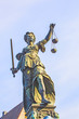 Statue of Lady Justice in front of the Romer in Frankfurt - Germ Statue of Lady Justice in front of the Romer in Frankfurt - Germ