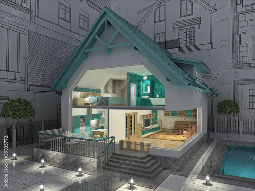 Illustration: Cottage. Cottage.