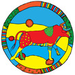 Taurus horoscope sign vectorized hand draw