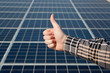 Success thumb of photovoltaic plant, clean energy Success thumb of photovoltaic plant, clean energy