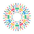 London symbols in Olympics colors – London 2012  - isolated