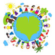 Children and green planet