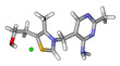 Thiamine (vitamin B1) 3D molecular model