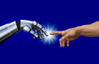 Michelangelo: Creation of Adam. Robot Hand.