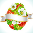 Vector Easter egg from strawberry and flowers Vector Easter egg from strawberry and flowers